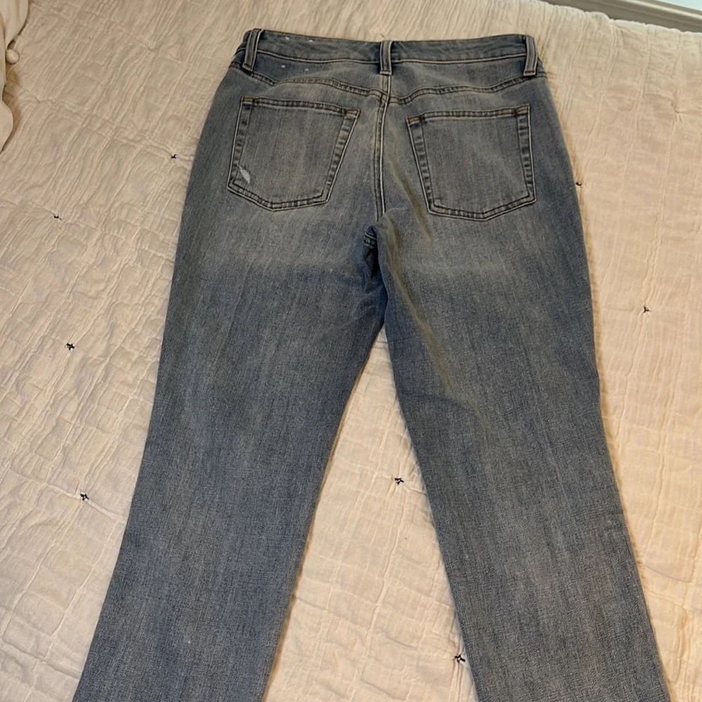 Talbots Modern Ankle Striped Straight Denim Light/Medium Wash Jean Size 6P - Picture 6 of 9